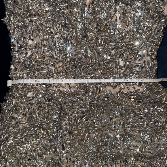 Oscar de la Renta Strapless Cocktail Dress in Silver Crystals - Picture 7 of 9